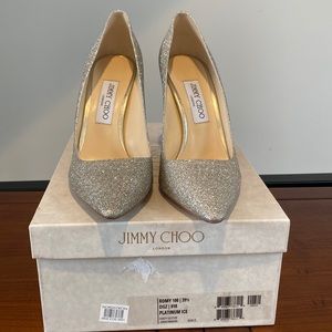 New In Box Jimmy Choo Romy in Platinum Ice
